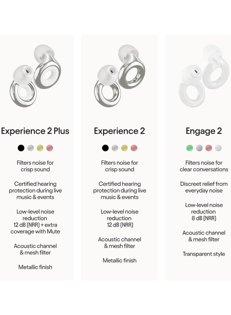 لووب سدادات أذن Loop Experience 2 Plus، حماية أذن معتمدة عالية الدقة للحفلات والمهرجانات، تقليل ضوضاء 17 ديسيبل مع كاتم صوت - Image 4
