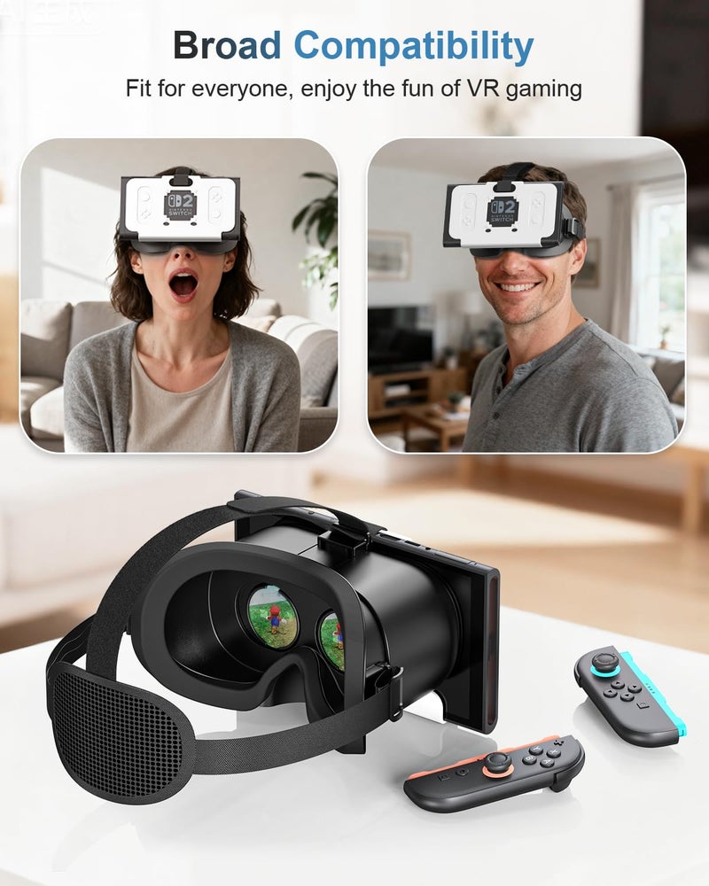 STARTRC GAMES VR Headset Compatible with Nintendo Switch 2 (2025), Switch 2 Virtual Reality VR Glasses with Adjustable HD Lenses and Comfortable Head Strap, Labo VR Kit for Switch 2 Accessories, Black&White - Image 2