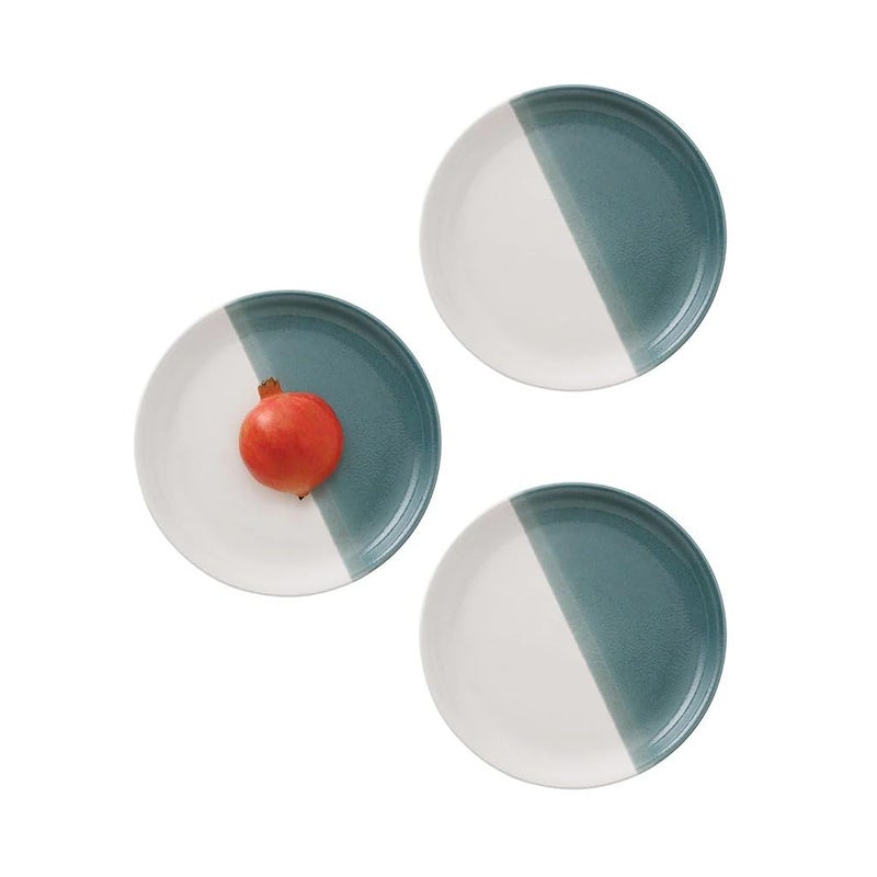 rena germany Rena Ocean Dinner Set (3 Pcs) - Premium Porcelain Dinner Plates, Duet Collection, Durable Porcelain Crockery Set, Microwave & Dishwasher Safe (Dinner Plate - 26.3 cm) - Image 4