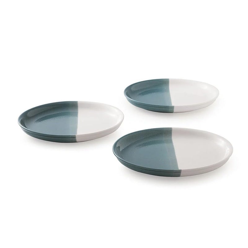 rena germany Rena Ocean Dinner Set (3 Pcs) - Premium Porcelain Dinner Plates, Duet Collection, Durable Porcelain Crockery Set, Microwave & Dishwasher Safe (Dinner Plate - 26.3 cm) - Image 1