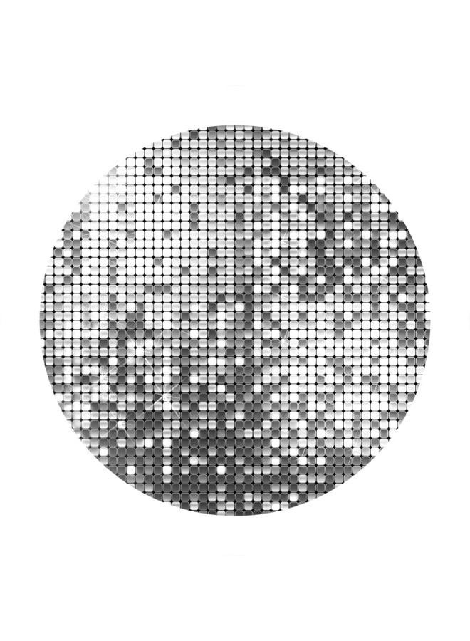 Leyiyi 7.2x7.2ft Luxurious Silver Round Backdrop Cover Not Glitter Silver Sequin Photography Background Sparkle Round Backdrop for Adult Kids Birthday Party Wedding Anniversary Carnival Party Decor - Image 4