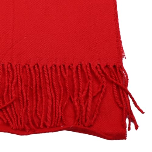TZ Promise Plain Solid Color Cashmere Feel Classic Soft Luxurious Winter Scarf For Men Women (Red) - Image 4