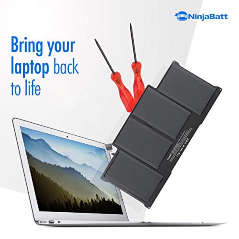 بطارية بديلة لجهاز MacBook Air مقاس 13 بوصة لموديلات 2010-2017 A1466/A1496/A1369/A1405/A1377: ليثيوم بوليمر عالي الأداء، أسود، 7200 مللي أمبير/55 وات في الساعة، 7.6 فولت - Image 4