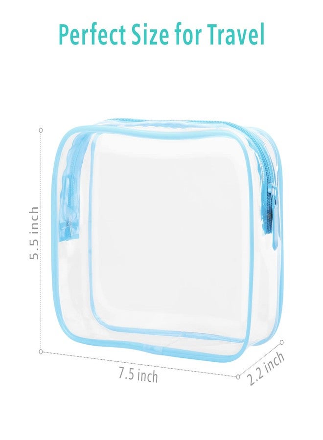 F-color TSA Approved Toiletry Bag 3 Pack Clear Toiletry Bags - Clear Makeup for Women, Quart Size Travel Bag, Carry on Airport Airline Compliant Bag, Macaron Blue Pink Purple(for age 12 or above) - Image 3