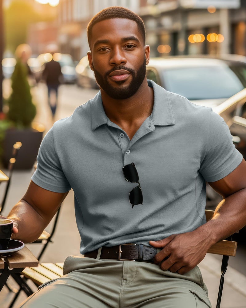 NY Threads 3 Pack Men's Polo Shirt Short Sleeves UPF 50+ Quick Dry Performance Tactical Pique Jersey Golf Shirt, Small, Black/Light Grey/Army Green - Image 5