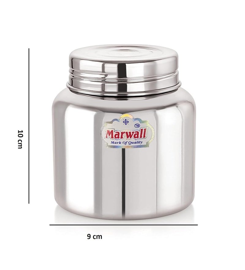 MARWALL Stainless Steel JarDabbaCanister for Kitchen Storage with Thread Style Fitting500mlPack of 2 - Image 3