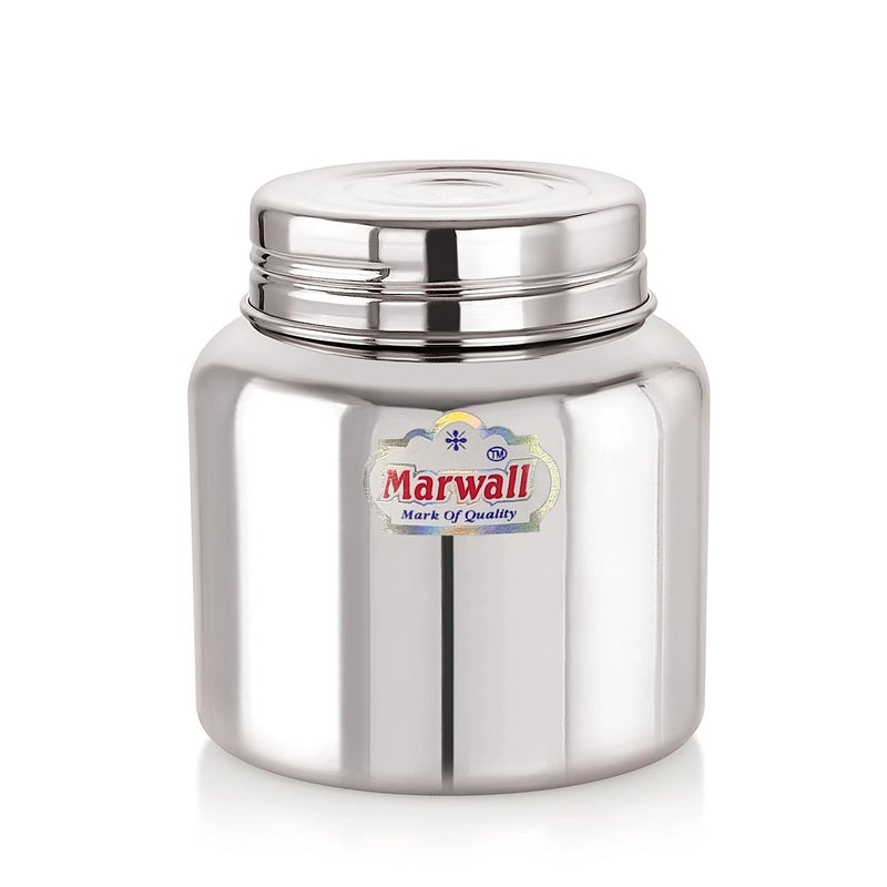 MARWALL Stainless Steel JarDabbaCanister for Kitchen Storage with Thread Style Fitting500mlPack of 2 - Image 2