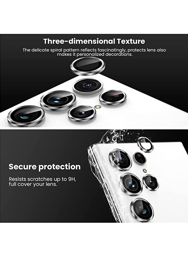 Camera Lens Protector for Samsung Galaxy S22 Ultra Scratch Proof Drop Proof Alloy Phone Camera Cover Protection for 6.8 in Accessories Silver