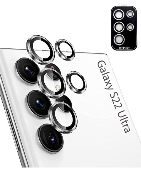 Camera Lens Protector for Samsung Galaxy S22 Ultra Scratch Proof Drop Proof Alloy Phone Camera Cover Protection for 6.8 in Accessories Silver