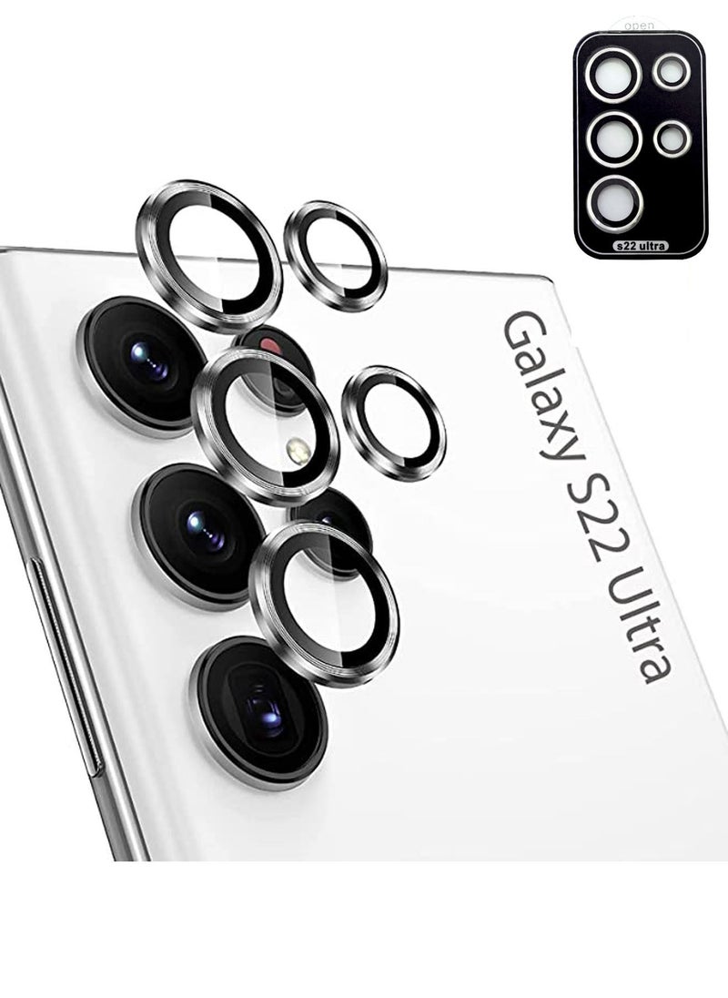 Camera Lens Protector for Samsung Galaxy S22 Ultra Scratch Proof Drop Proof Alloy Phone Camera Cover Protection for 6.8 in Accessories Silver