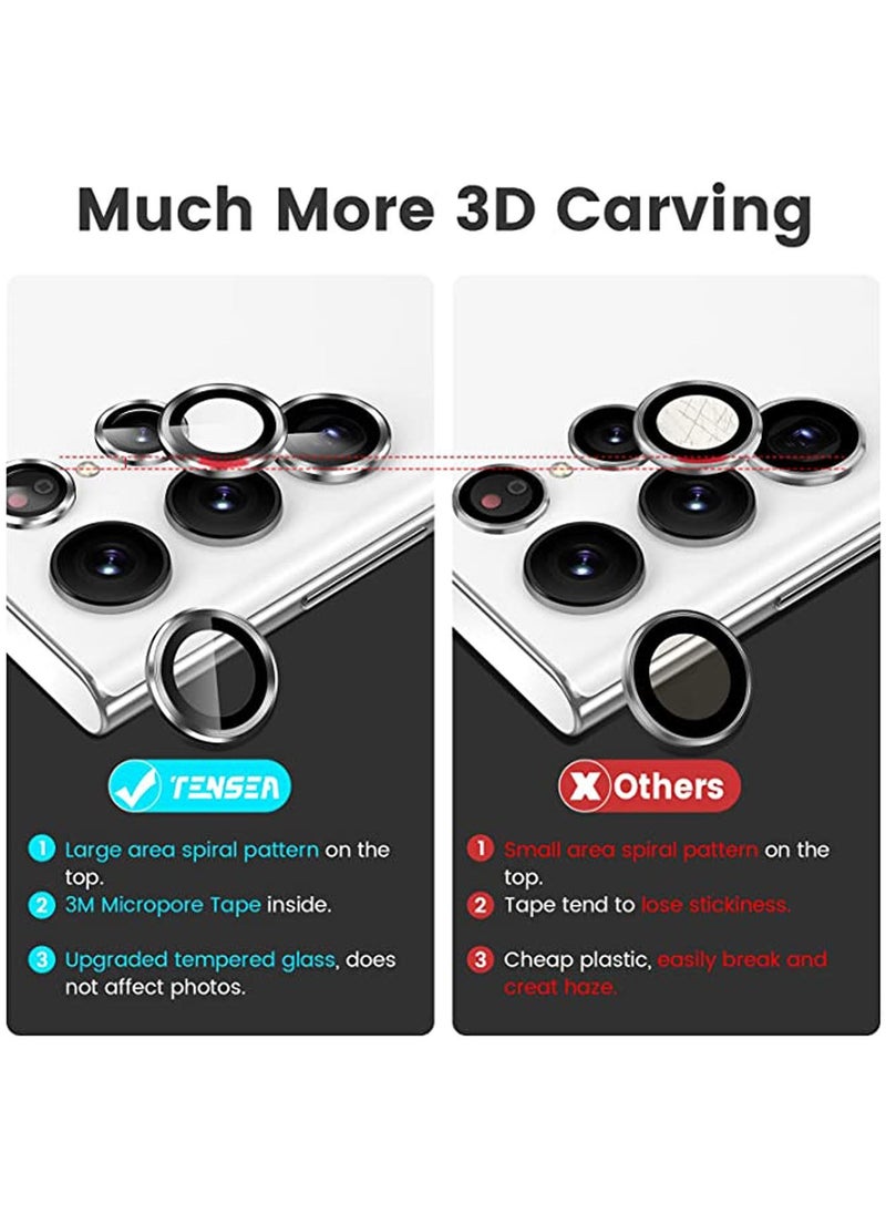 Camera Lens Protector for Samsung Galaxy S22 Ultra Scratch Proof Drop Proof Alloy Phone Camera Cover Protection for 6.8 in Accessories Silver