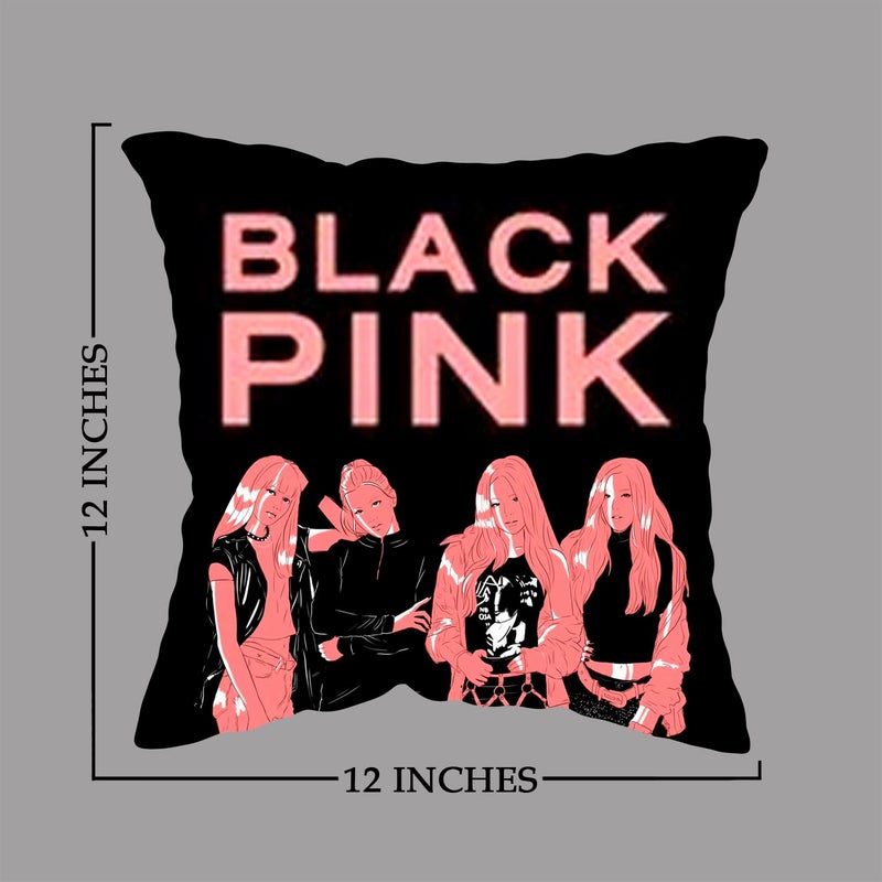 GiftoKing GiftoKing Black Pink Team Cusions Gift for Friends Special GKBPC02 Multicolour Pack of 1 12x12 Inch  - Image 2
