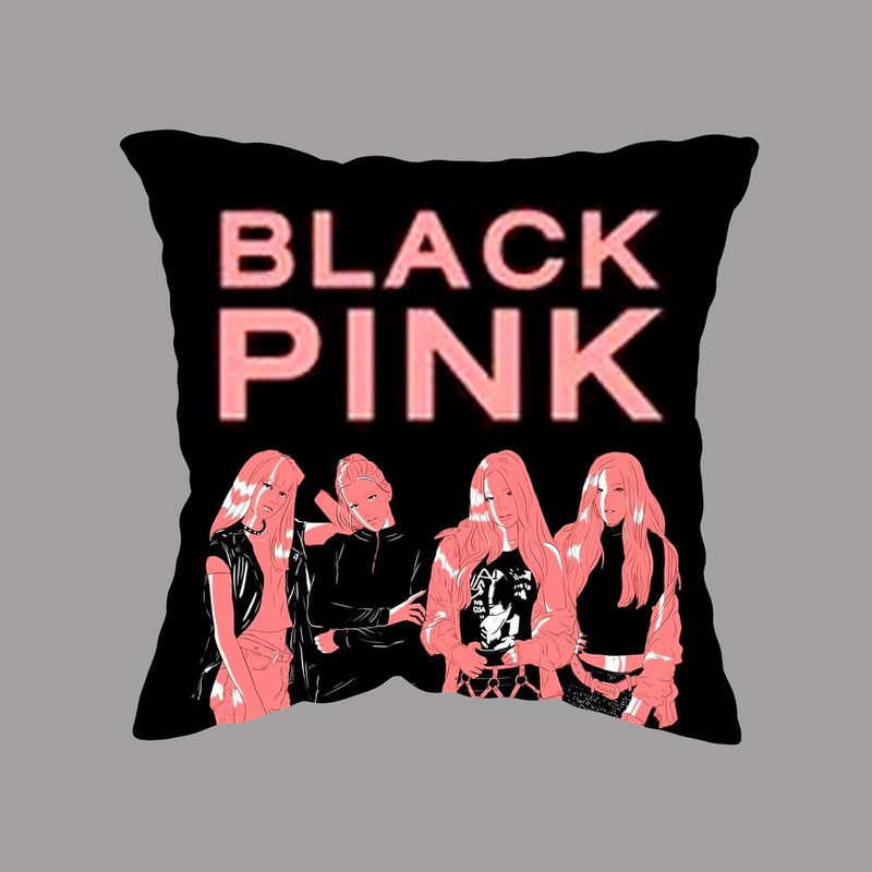 GiftoKing GiftoKing Black Pink Team Cusions Gift for Friends Special GKBPC02 Multicolour Pack of 1 12x12 Inch  - Image 1