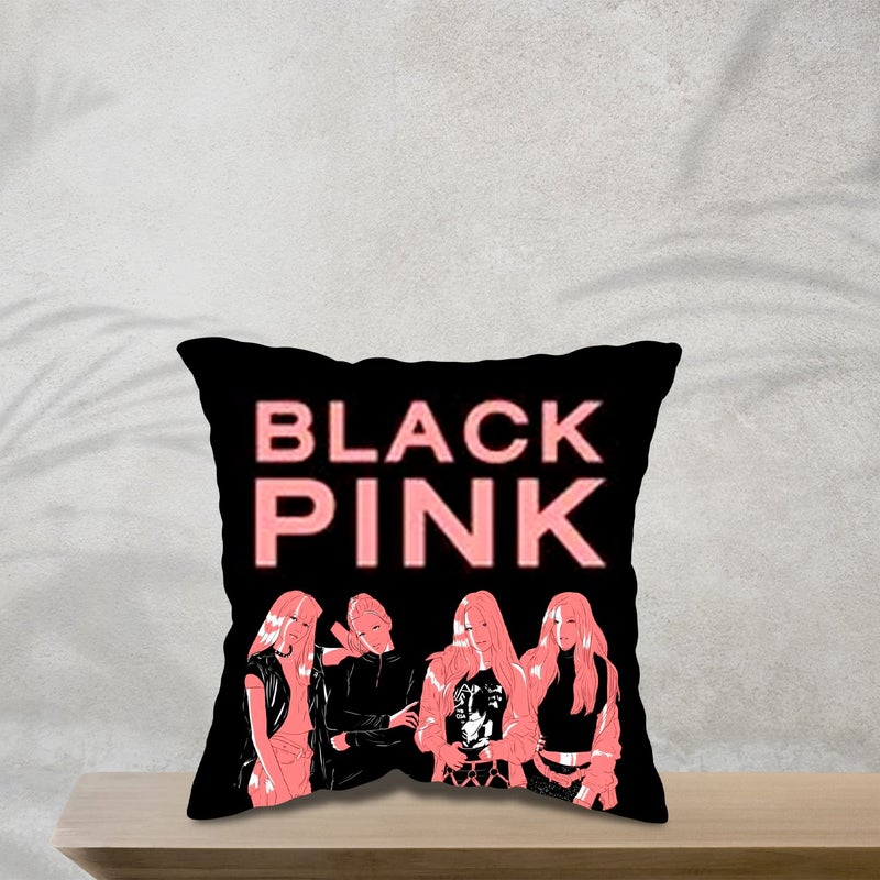 GiftoKing GiftoKing Black Pink Team Cusions Gift for Friends Special GKBPC02 Multicolour Pack of 1 12x12 Inch  - Image 3