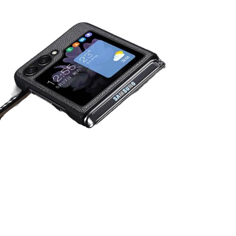 غطاء واقي | مقاوم للصدمات لـ Samsung Galaxy Z Flip 6 | Leather ملمس جلد - Image 5