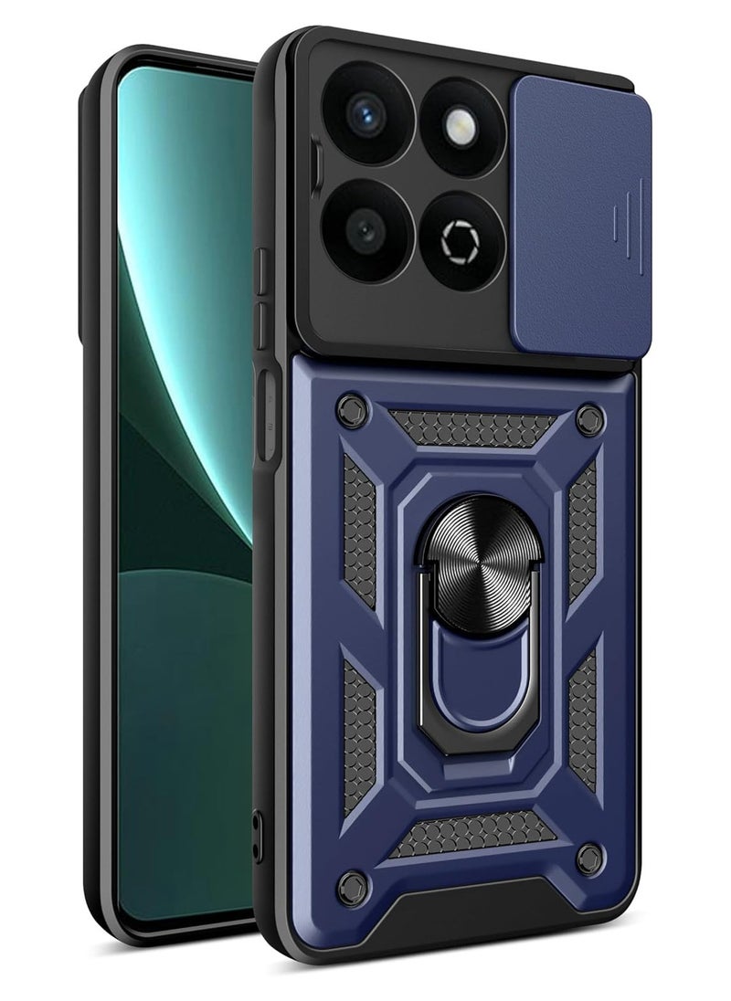 Generic Shield Full Protection Case With Metal Ring &Slide Camera Cover For honor x7c cover  - Image 1