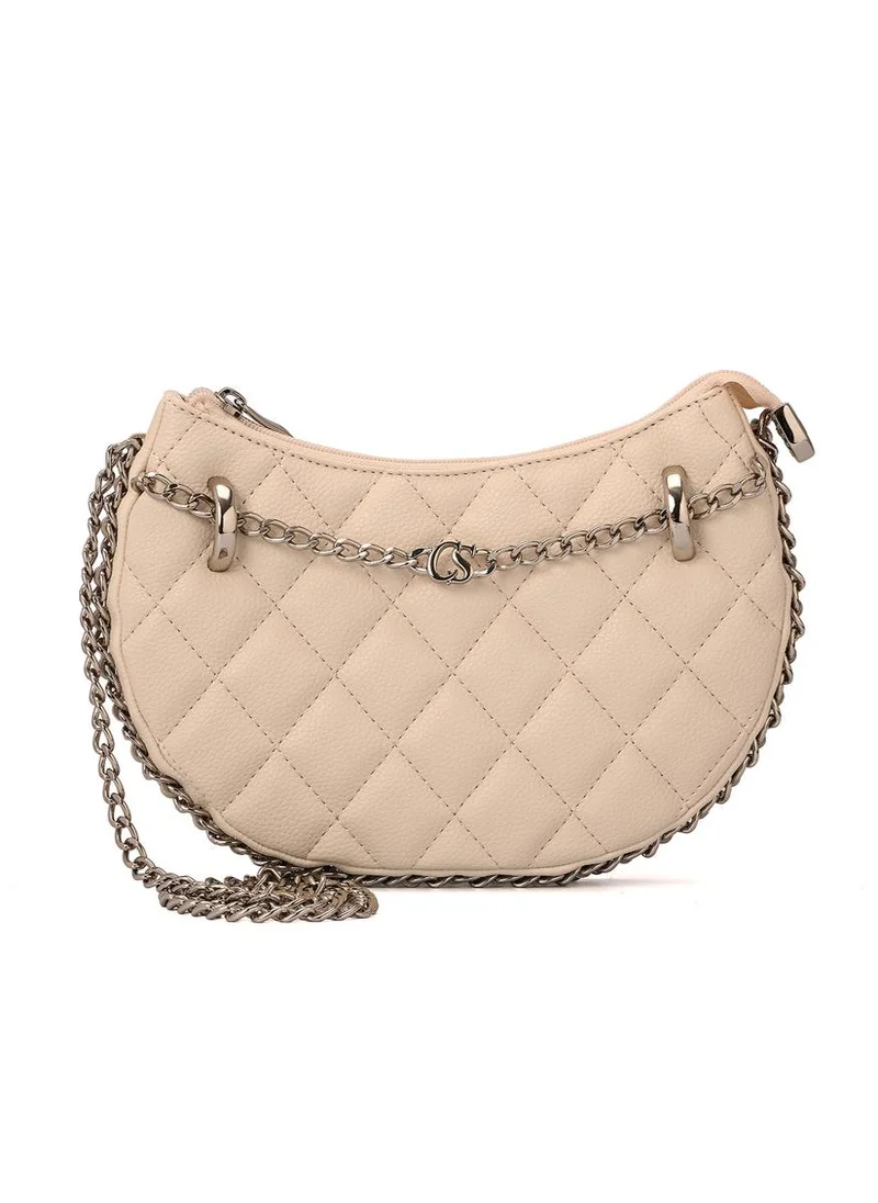 Carmen Steffens Matelassé Chain Bag Off-White