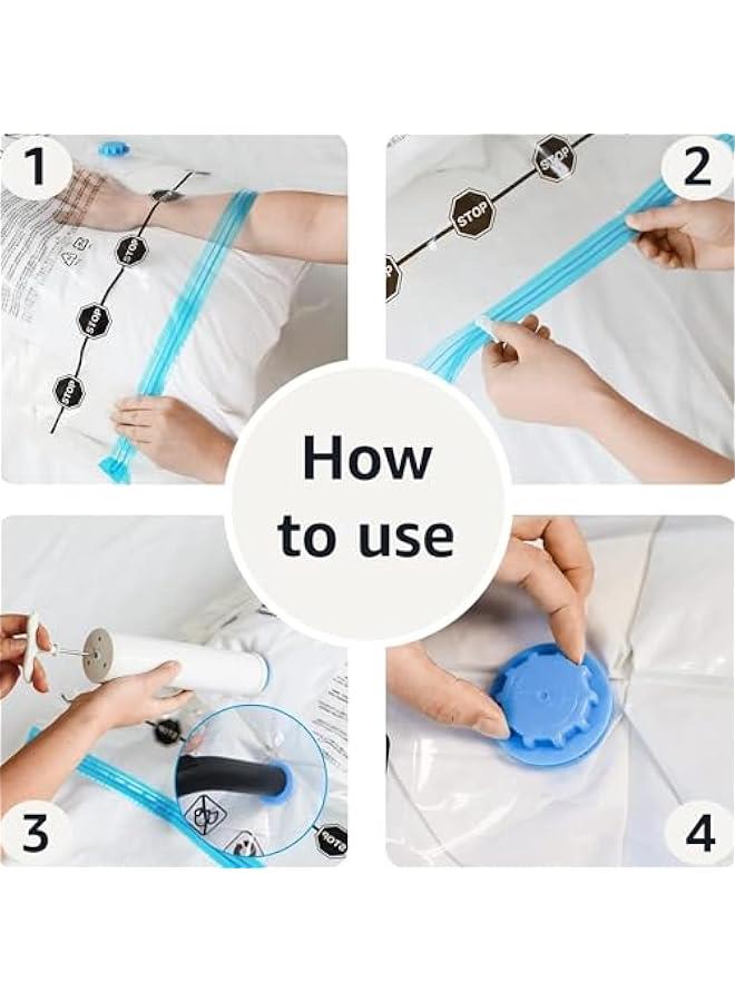 Generic Vacuum Compression Space Saving Storage Bags with Hand Pump, Large, Pack of 5, Clear  - Image 3