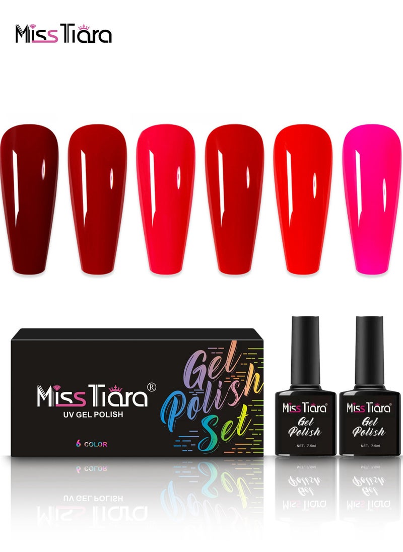 MissTiara 6-Piece UV and LED Nail Gel Polish Set A19  - Image 1