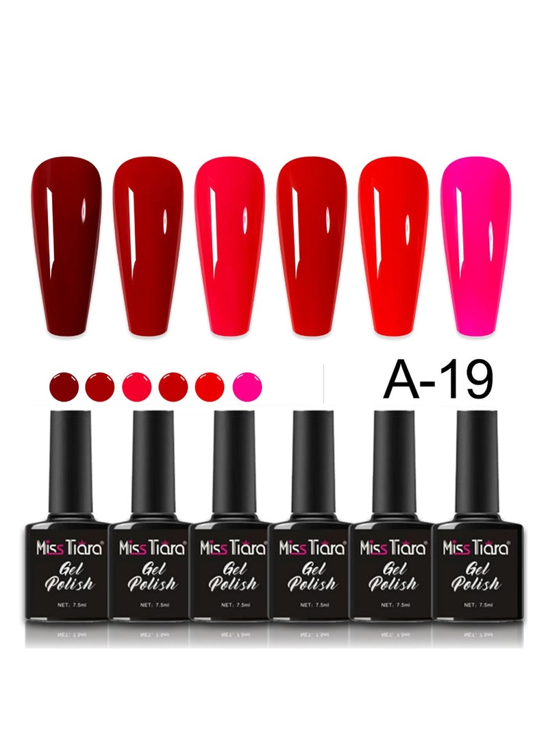 MissTiara 6-Piece UV and LED Nail Gel Polish Set A19  - Image 2