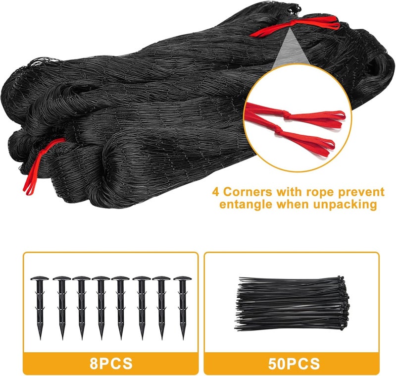 BSTPCOO Bird Netting for Chicken Coop, 25'x50' with 2.4" Square Mesh Poultry Netting Heavy Duty Nylon Nettings for Garden, Aviary Net Fruit Tree Nettings - Image 2