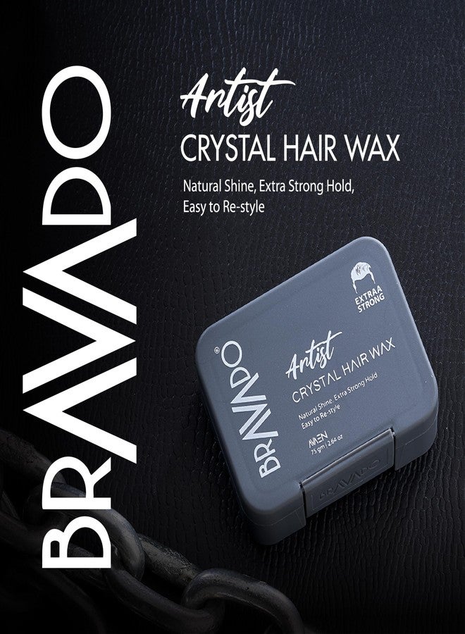 برافادو شمع تصفيف الشعر برافادو إكسترا سترونج للرجال 75 غرام (عبوتان) | تثبيت فائق القوة، لمسة نهائية غير لامعة | شمع تصفيف يدوم طويلاً | غير دهني، مقاوم للتعرق - Image 4