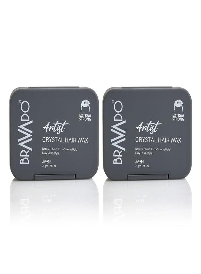 برافادو شمع تصفيف الشعر برافادو إكسترا سترونج للرجال 75 غرام (عبوتان) | تثبيت فائق القوة، لمسة نهائية غير لامعة | شمع تصفيف يدوم طويلاً | غير دهني، مقاوم للتعرق - Image 1