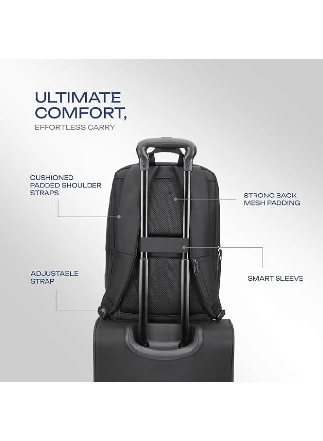 Safari SELECT 16L WHISK Formal Backpack, 17 Inch Laptop Pocket, Premium Fabric, Dedicated Tech Compartment, Water Resistant, USB Charging, Laptop & Tablet Bag, Backpack for Men & Women, Black - Image 3