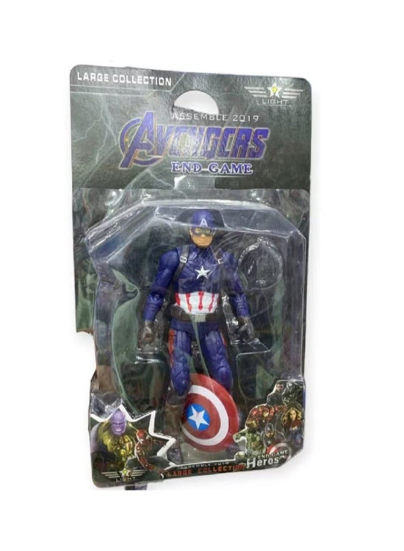 مجموعة ألعاب شخصيات أفنجرز كابتن أمريكا المتحركة - شخصية بطل خارق مزودة بأضواء - أفضل هدية للأولاد - Image 2