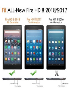 MoKo MoKo Case for All-New Amazon Fire HD 8 Tablet (7th/8th Generation, 2017/2018 Release) - Slim Folding Stand Cover for Fire HD 8, Black (with Auto Wake/Sleep)  - Image 2