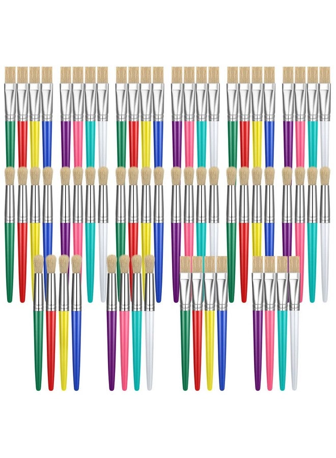 Sherr 64 Pcs Paint Brushes For Kids Kids Toddler Paint Brushes Sets Art Supplies Large Chubby Round And Flat Paint Brush For School Washable Paint Acrylic Oil Paint - Image 1