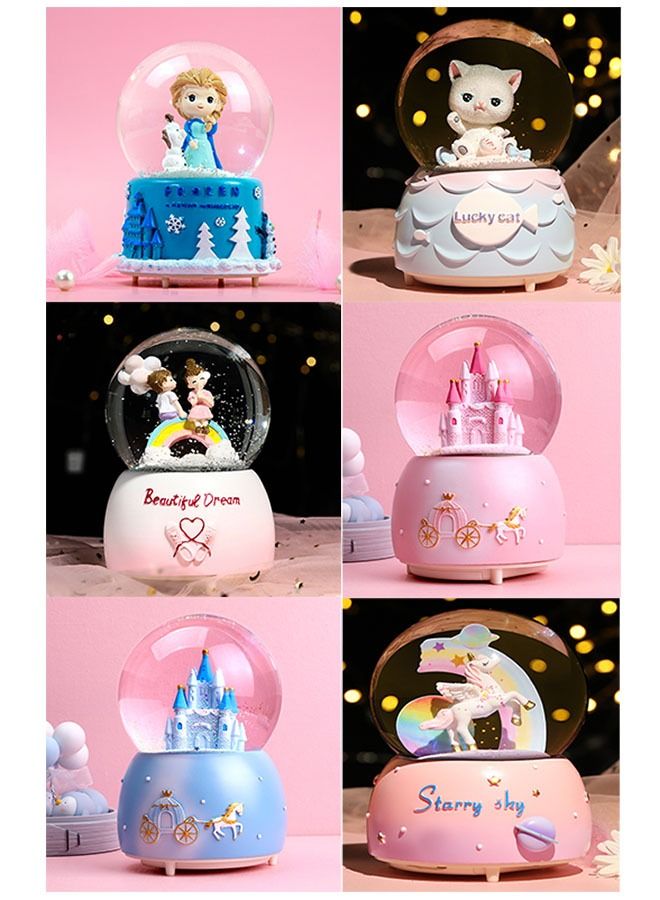 زي سي إم - هابي صندوق موسيقى كرة بلورية خيالية ، مع أضواء LED ، مع رقاقات ثلجية - Image 2