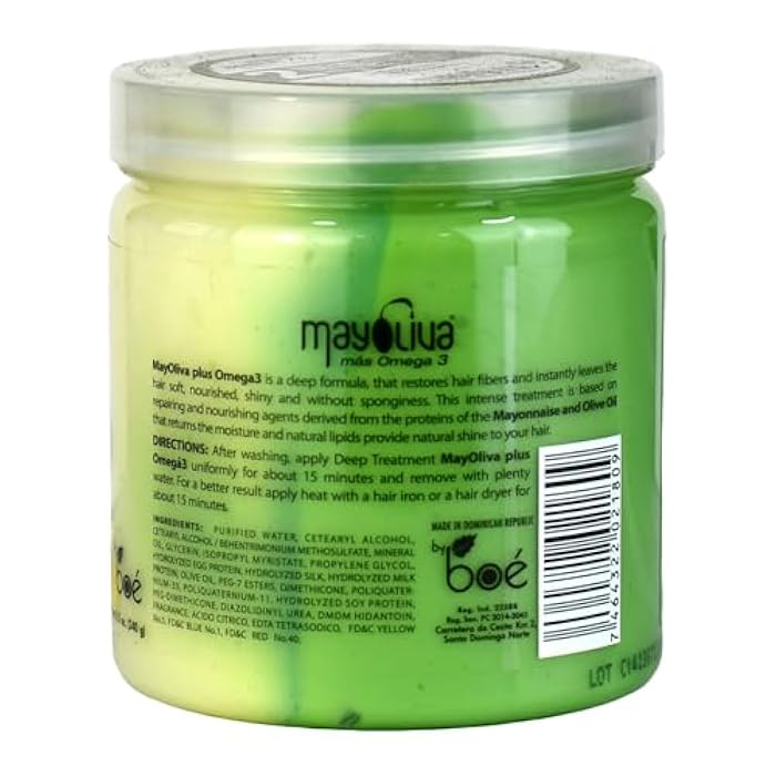 Mayoliva Plus Omega 3 Intense Softness Hair Treatment - Deep Conditioning Therapy for Dry and Damaged Hair - With Mayonnaise, Olive Oil, and Omega 3 - Restores Moisture and Shine - 8.5 oz - Image 4