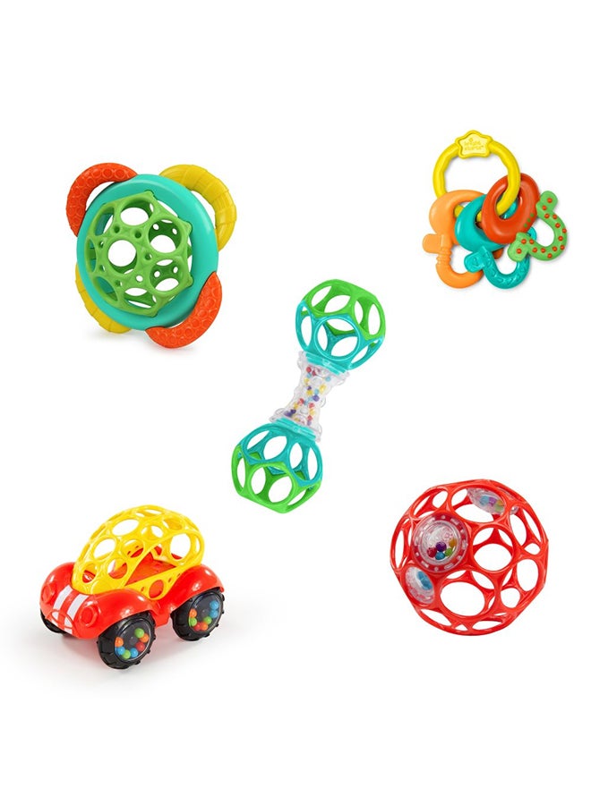Bright Starts Soothers And Shakers 5 Piece Gift Set - Rattles, Teethers And Stroller Toys For Babies, 0 Months + - Image 1