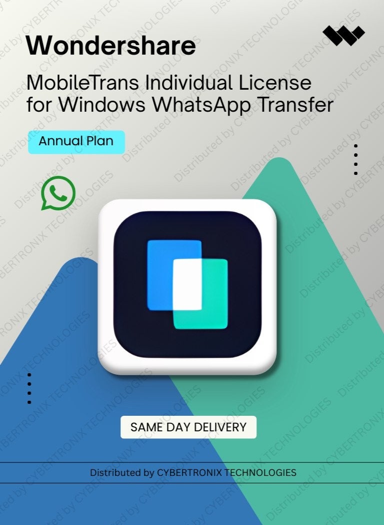 ترخيص فردي Wondershare MobileTrans لنظام Windows لنقل WhatsApp | خطة سنوية | ترخيص رقمي | تسليم في نفس اليوم