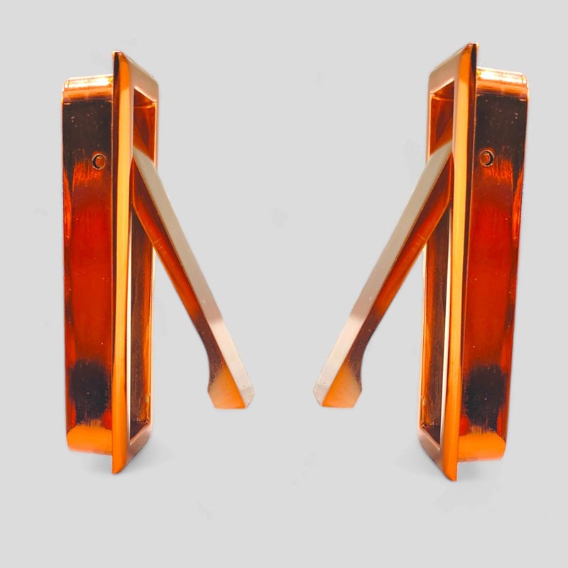 VicTac Pocket Door Edge Pull Concealed Handle for Sliding Door Rose Gold Copper Finish Zinc Handle Pack of 2 Size 3 inch - Image 1