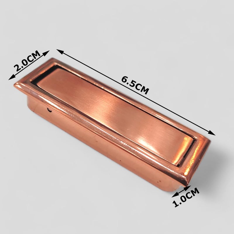 VicTac Pocket Door Edge Pull Concealed Handle for Sliding Door Rose Gold Copper Finish Zinc Handle Pack of 2 Size 3 inch - Image 4