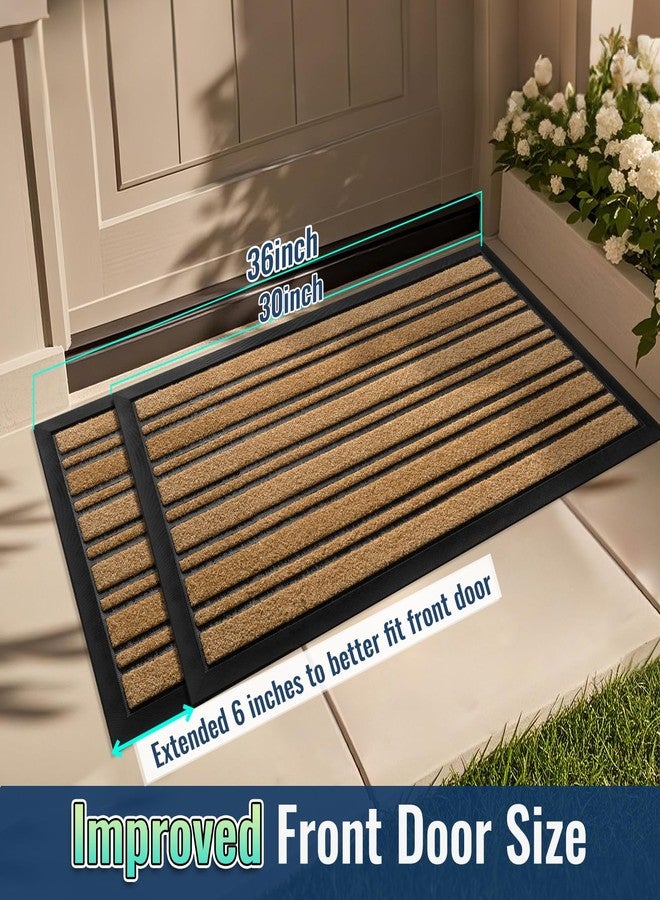 BEHERO Door Mat Outdoor Entrance, Extra Durable Front Door Mat Outside, Heavy Duty Welcome Mat for Outside Entry, Back Door Mats Non Slip, Waterproof All-Season Doormats, 30.5x17 Inch, Yellow - Image 4