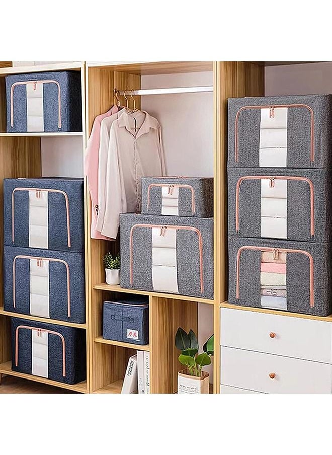 Arabest - 3 Pack Clothes Storage Bag Foldable Closet Organizers Storage Containers,Large Storage Bins for Comforters, Blankets, Bedding,Toys, Books, Foldable with Sturdy Zipper,Clear Window, 72l-Yellow - Image 1