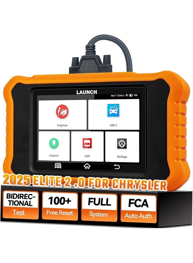 Launch Launch X431 Elite 2.0 Bidirectional Tool Fit for Chrysler, for Dodge, for Jeep, 2025 Upgrade Configure Full System Diagnostic, 100+ Free Resets, AutoVIN, Lifetime Free Update  - Image 1