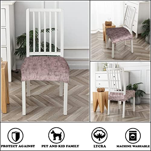 FABANE Spandex Universal Size Dining Chair Seat Cover Set of 4 Seater Pcs are Easily Washable Strechable and Comfortable for Dining Room Home Decor Slip Cover (Texture Brown) - Image 3