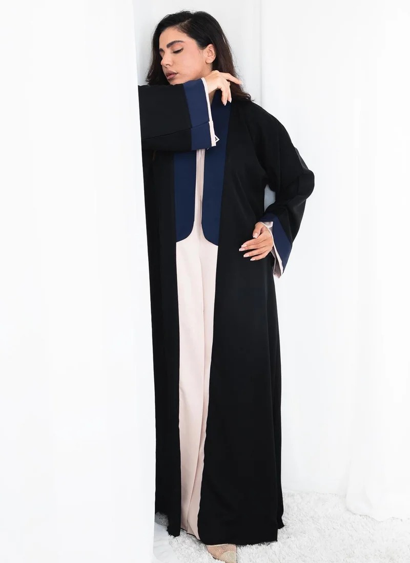 MSquare Fashion  Modern Black & Blue Abaya with Sheila for Women | Best Price UAE