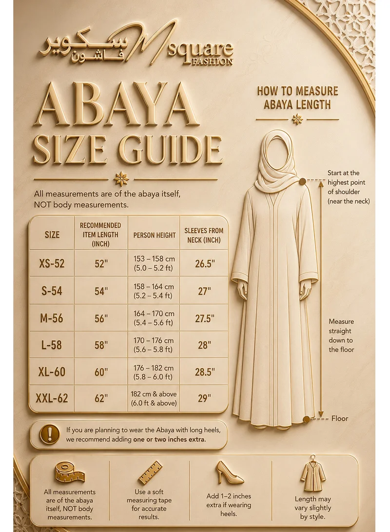 MSquare Fashion  Modern Black & Blue Abaya with Sheila for Women | Best Price UAE