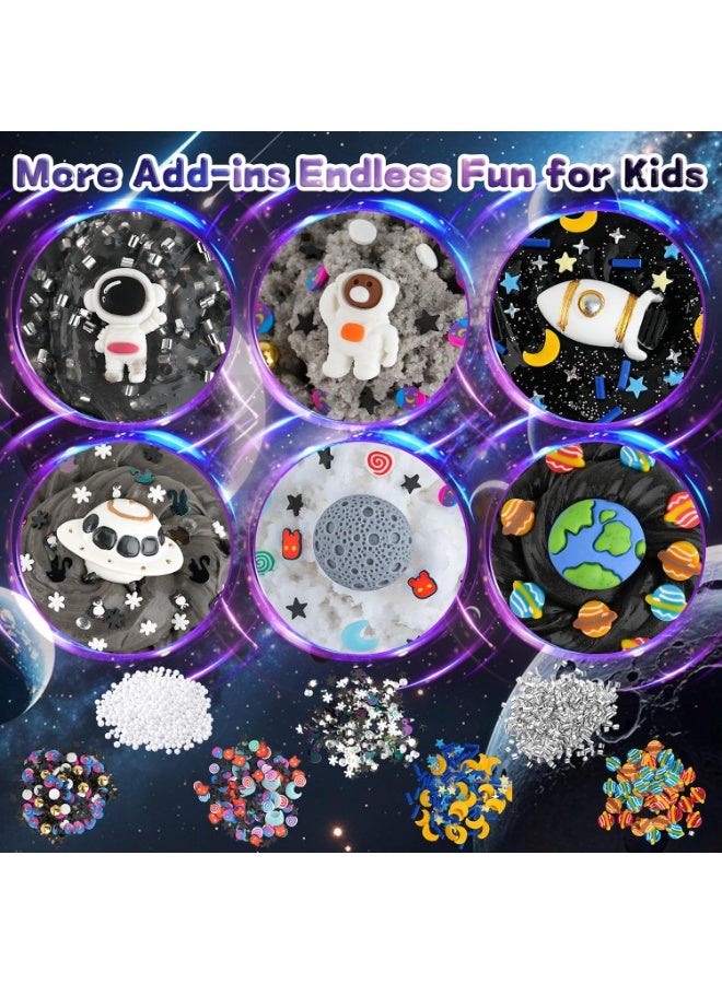 FLYHSO 6 Pack Galaxy Slime Kit for Kids- Cloud, Butter & Clear Slimes with Space Add-ins, 360ml Black Slime for Boys Girls, Kids Slime Kits for Birthday, Space Party Favors - Image 3