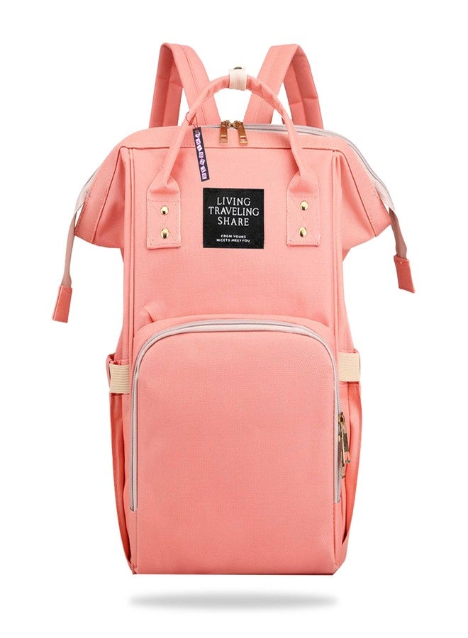 بيمبيكا حقائب حفاضات بيمبيكا للأم والأب، حقائب حفاضات للأطفال للسفر، حقيبة ظهر متعددة الوظائف، مقاومة للماء وذات سعة كبيرة، لون خوخي - Image 2