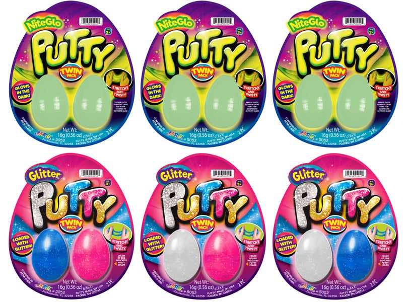 JARU Glitter Glow in the Dark Slime Putty Fidget Toys 6 Pack 12 Units Stretchy Sensory Putty for Kids Stress Relief Toy Mini Slime Party Favors Goodie Bag Stuffers 50526s - Image 2