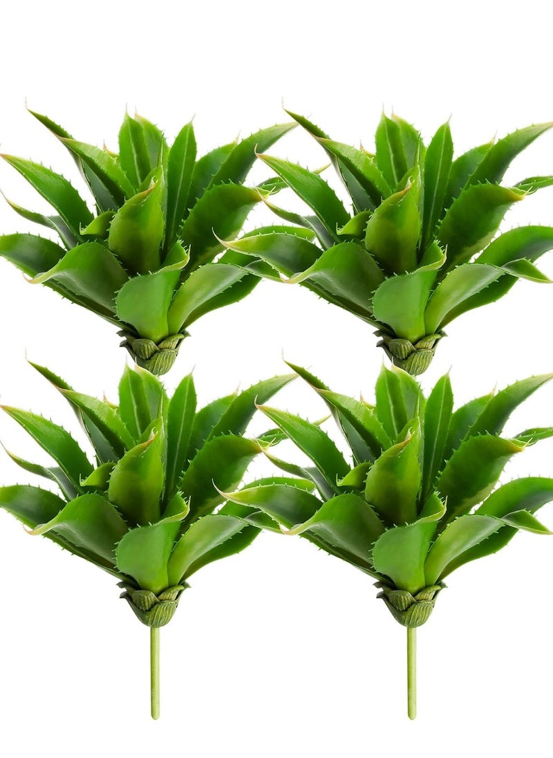 SYOSI - 4 Pcs Artificial Succulents Plants Large Fake Faux Unpotted Leaves Realistic Aloe Plant DIY Crafting Greenery Indoor Decor for Home Wedding Party Wall Festival Office - Image 1