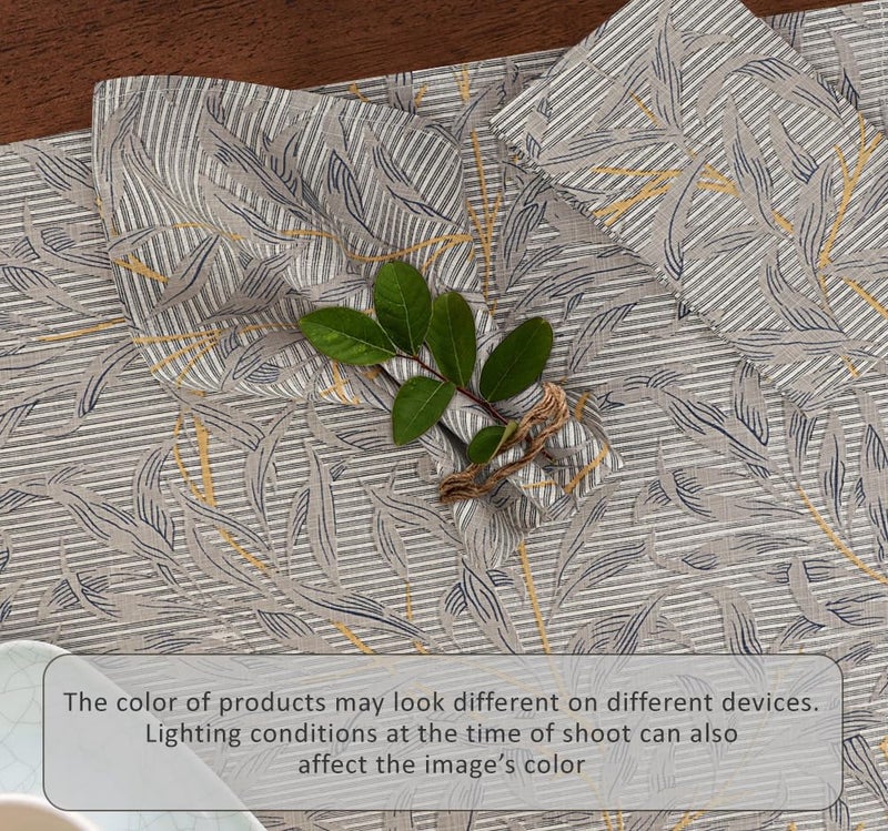 Ruvanti Placemats 100% Cotton 13x19 Inch  Dining Table Placemats Set of 6  Modern Place Mats for Dining Table Decor  Kitchen & Table Linens  Coffee Mat for Christmas Dinners - Leafy - Image 3