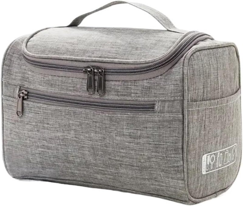 Waterproof Hook Up For Women Cosmetic Bag Travel Organizer Men Makeup Bag Make Up Case Bathroom Toiletry Pouch Wash Neceser(GRAY) - Image 1