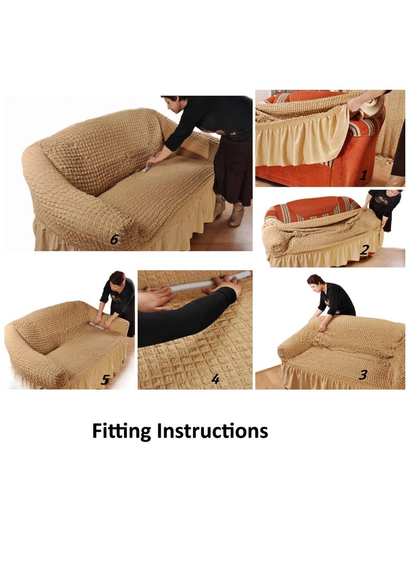 فابينني غطاء أريكة قابل للتمدد على شكل منحنى مناسب لـ 6 مقاعد غطاء أريكة من قماش الجاكار غطاء أريكة زاوية للأريكة الكبيرة مقاس حر يناسب نماذج مختلفة من الأريكة بطول 4 إلى 6 أمتار مع أي زاوية جانبية رمادي - Image 4